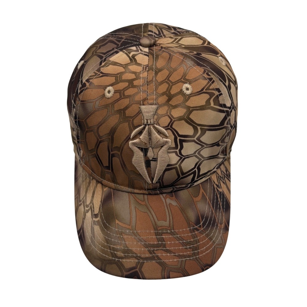 Kryptek Baseball Hat Mens OSFA Brown Excellent Highlander Camo Spartan Logo Cap